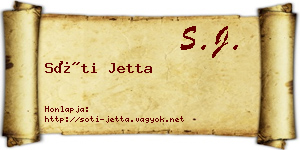 Sóti Jetta névjegykártya